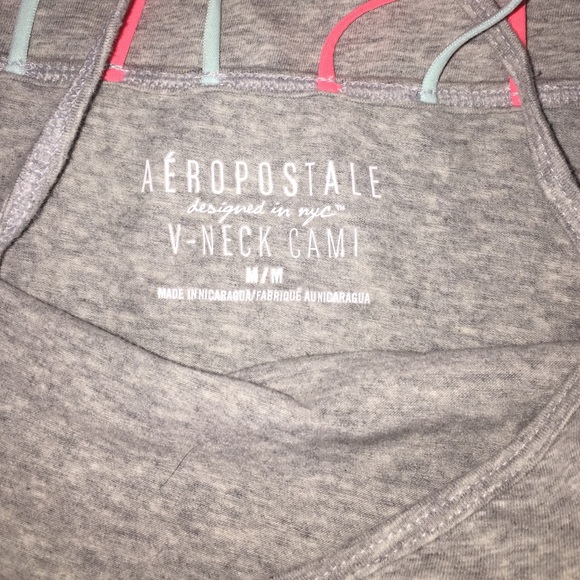 Aeropostale v neck cami gray and black - Picture 2 of 4