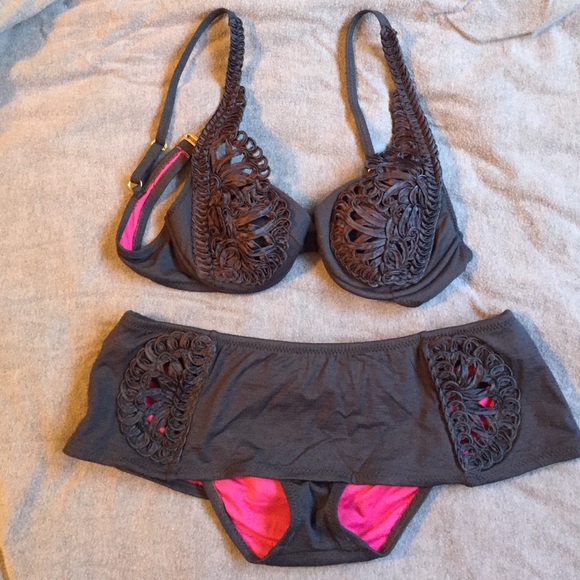 Grey Betsy Johnson bikini