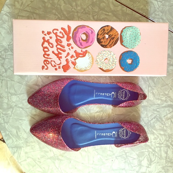 Jeffrey Campbell sparkly jelly flats! Sz9