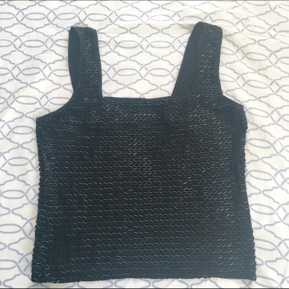 ❌ SOLD ❌Black Sequin Crop Top