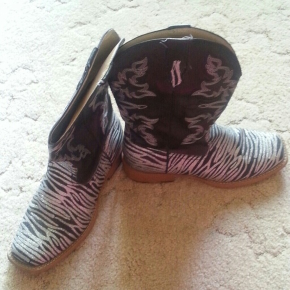 Zebra glitter Ladies Roper boots