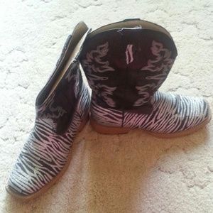 Zebra glitter Ladies Roper boots