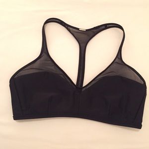 Lululemon Black/Stripe Reversible Swim Top Sz 4