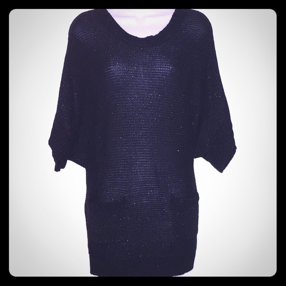 Sparkly Black Button Down Top