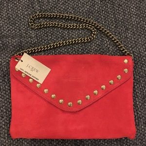 J crew suede evening bag- new!