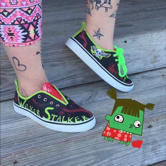 "Walker Stalker" hand painted zombie shoes!