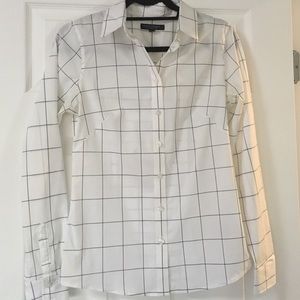 Banana Republic non-iron grid pattern button down