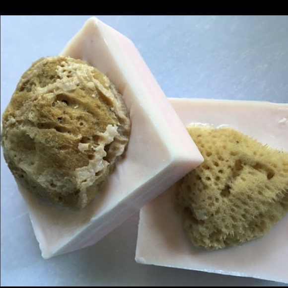 2 Sea Sponge Himalayan salt soap-Handmade soap
