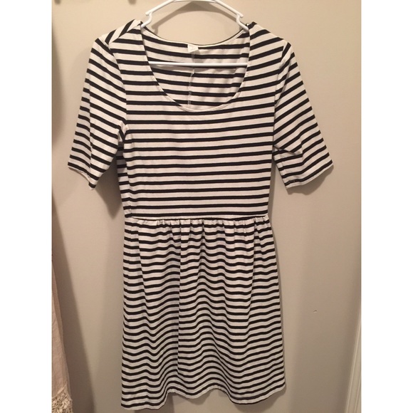 Black striped dress