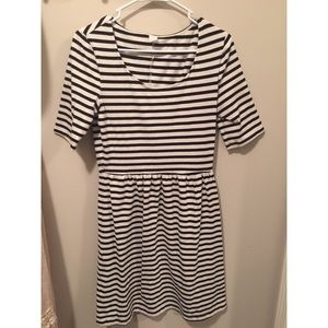 Black striped dress