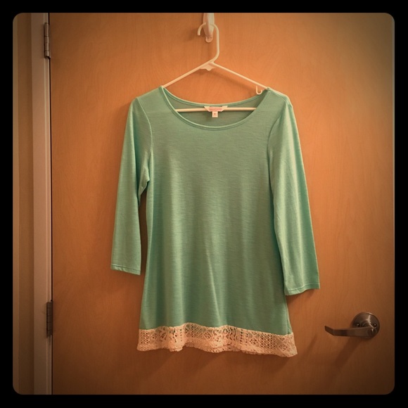 Charming Charlie Mint Long Sleeve Shirt