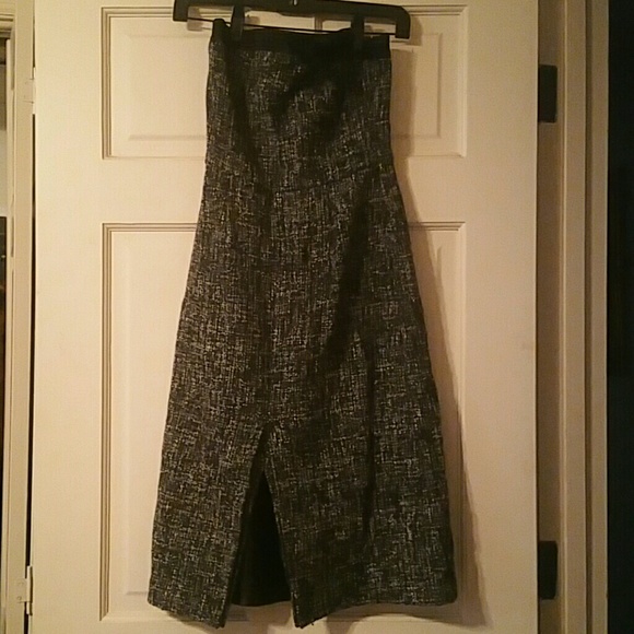 Strapless Boucle wool  dress