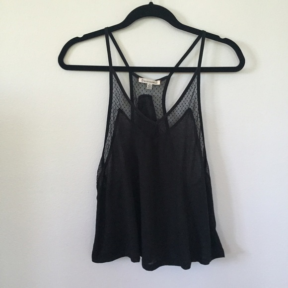 Black Polka Dot Mesh Tank by Lucca Couture