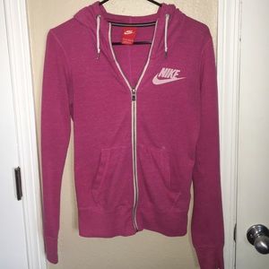 pink nike zip up jacket