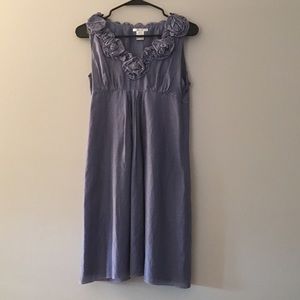 esley periwinkle cotton and silk blend dress
