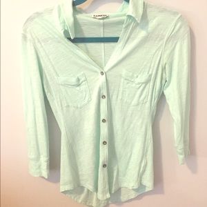 Teal button down dress shirt