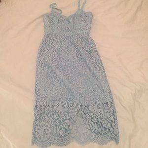 Baby blue lace bodycon dress