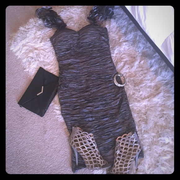 Silver stunning mid calf dress