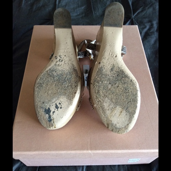 Miu Miu Repile and Wood Wedges - Picture 3 of 3