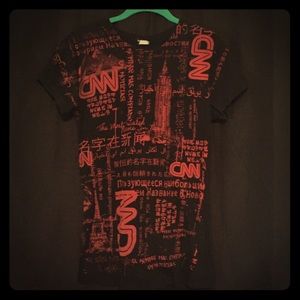 Black CNN fitted Tshirt
