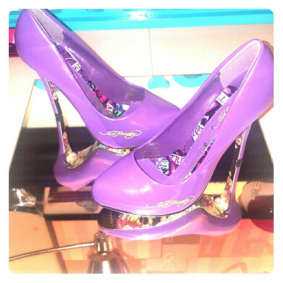 Purple ed hardy pumps