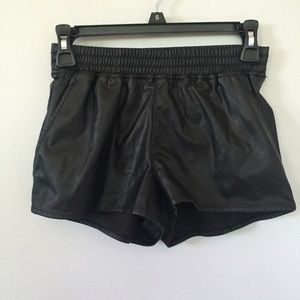NWOT Black Faux Leather Shorts