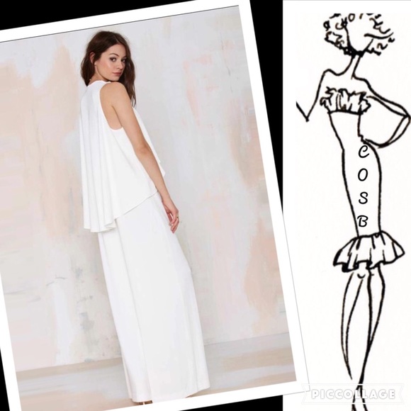 1 Left! White Jumpsuit w/Cape Back - Picture 2 of 3