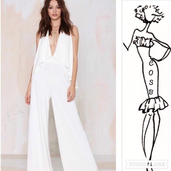 1 Left! White Jumpsuit w/Cape Back - Picture 3 of 3