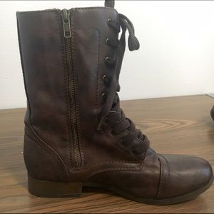 Brown combat boots size 8 1/2