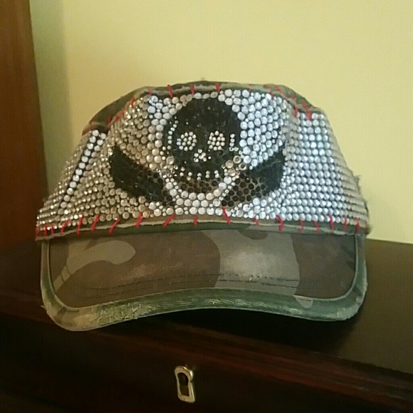 Camo jeweled cap