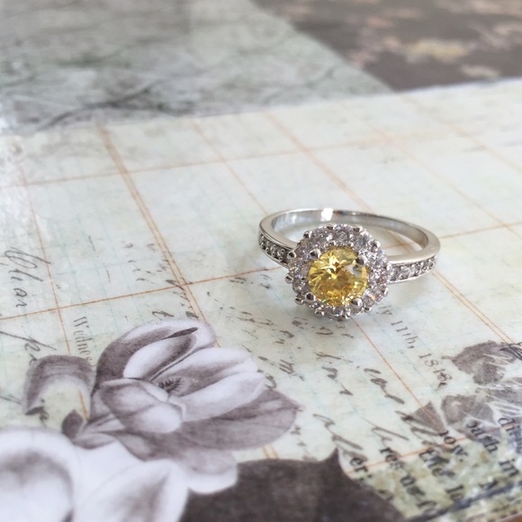 🆕Citrine + White Topaz • Round Prong Set Ring
