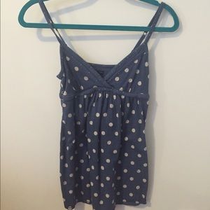 Navy blue, polka dot tank top