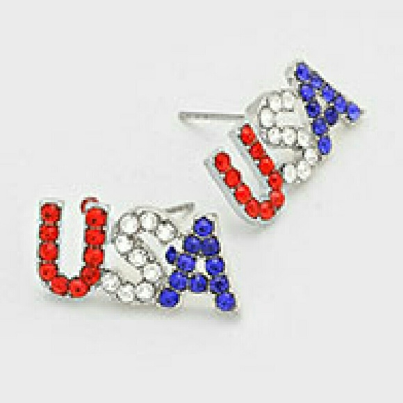 USA Rhinestone Earrings