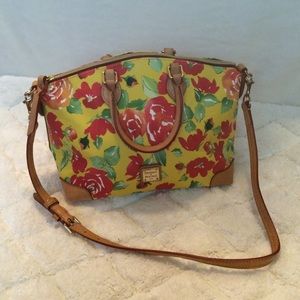Dooney and Bourke yellow floral satchel