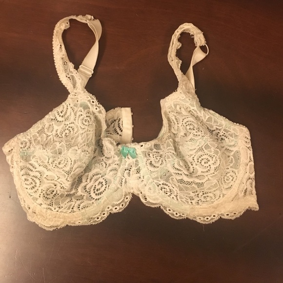 Worn White Lace Bra