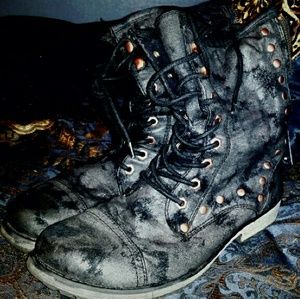 Roxy distressed studded boots