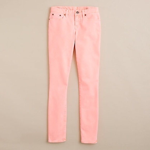 J Crew peach pink ankle toothpick jeans