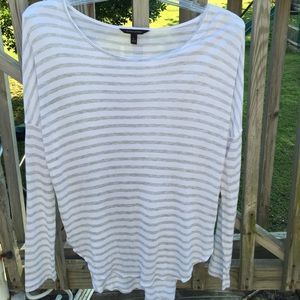 Banana Republic white and gray striped shirt