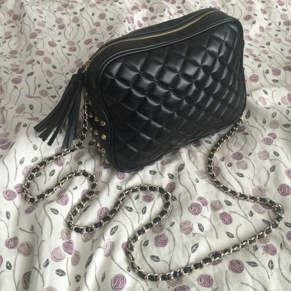 Black Faux Leather Forever 21 Crossbody Bag