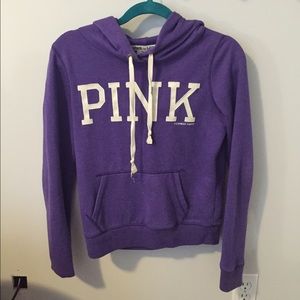 Purple LOVE PINK hooded sweatshirt