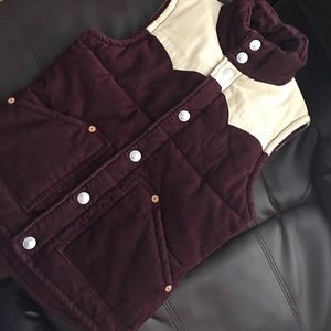 True religion burgundy and beige vest