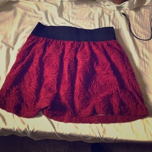 Red flower patterned skirt