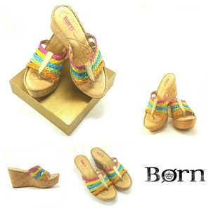 Womens Born Palmdale Thong Wedge Sandle Size 7