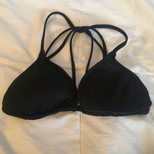 Strappy Black Triangle Bikini Top