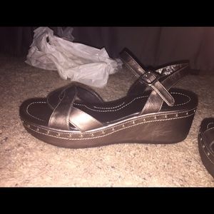 FLASH SALE Pewter Wedges by Donald J Pliner