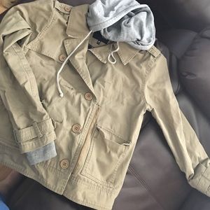Beige jacket with hoodie
