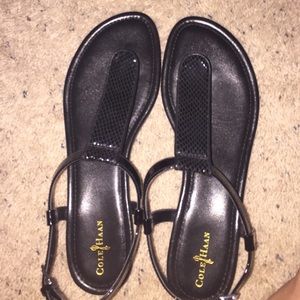 Cole Haan Black Snakeskin Sandals