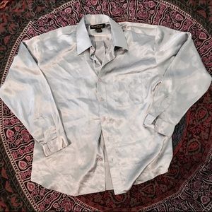 Lavender Grey Silky Oversized Vintage Button down