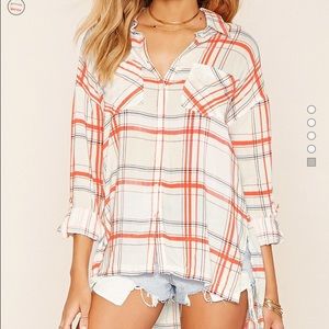 Forever 21 Plaid Hi-Lo Shirt