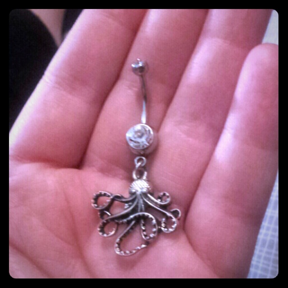 Octopus belly button ring